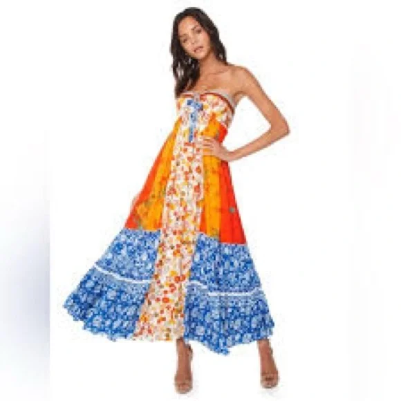 Free People Golden Dreams Strapless Dress - Picture 1 of 12